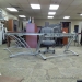Contemporary Frosted Glass and Metal L Suite Desk
